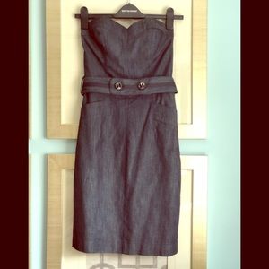 Trina Turk Dark Blue Denim Sweetheart Strapless